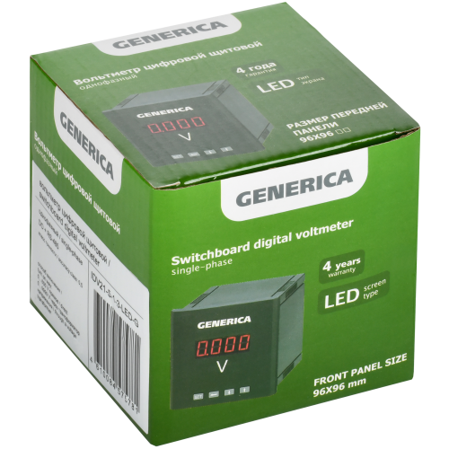 Вольтметр цифровой щитовой однофазный DO RS-485 96х96мм LED GENERICA Вольтметр цифровой щитовой однофазный DO RS-485 96х96мм LED GENERICA