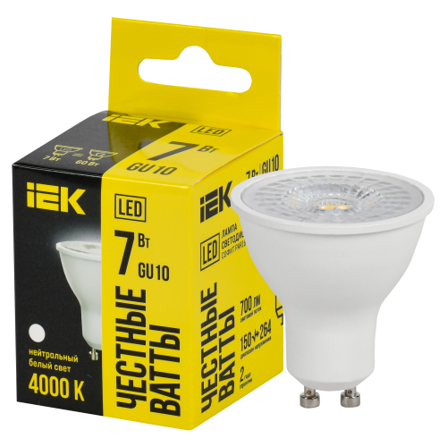 Лампа светодиодная PAR16 Lens софит 7Вт 230В 4000К GU10 IEK