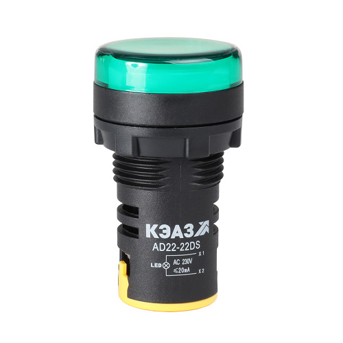 Лампа AD22DS(LED) матрица D22мм зеленый 24В AC/DC-КЭАЗ