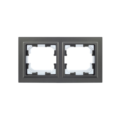 BRITE Рамка 2-местная IP44 РУ-2-БрС-44 сталь IEK
