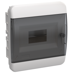 TEKFOR Корпус пластиковый ЩРВ-П-8 IP41 черная прозрачная дверь IEK
