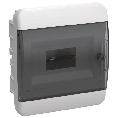 TEKFOR Корпус пластиковый ЩРВ-П-8 IP41 черная прозрачная дверь IEK