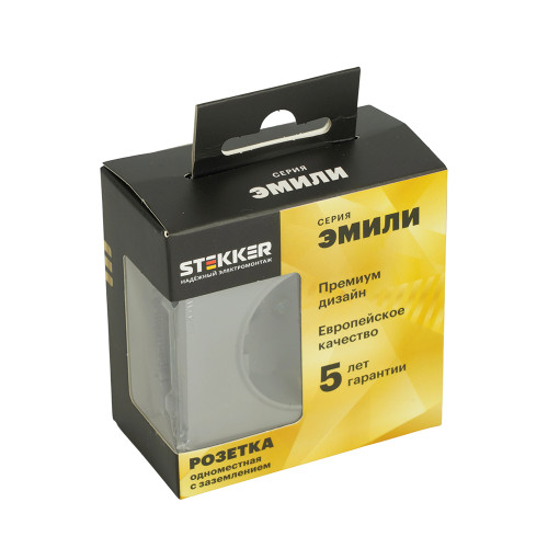 Розетка 1-местная с защитной шторкой с/з (механизм), STEKKER, 250В, 16А, серия Эмили, RST16-5110-10, платиново-серый, soft touch Розетка 1-местная с защитной шторкой с/з (механизм), STEKKER, 250В, 16А, серия Эмили, RST16-5110-10, платиново-серый, soft touch