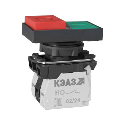 Кнопка КМЕ9111мЛ-220В-зел-красн-1но+1нз-двойная-индикатор-IP40-КЭАЗ