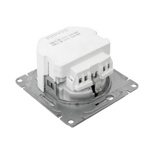Механизм розетки с USB-C - 2шт, 16А, с заземлением, со шторками, алюм. Эпика EKF Механизм розетки с USB-C - 2шт, 16А, с заземлением, со шторками, алюм. Эпика EKF