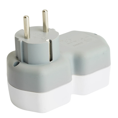Разветвитель сетевой 2-местный с/з STEKKER ADP16-12-20, 250V,16A, ABS огнеустойчивый пластик, белый/серый Разветвитель сетевой 2-местный с/з STEKKER ADP16-12-20, 250V,16A, ABS огнеустойчивый пластик, белый/серый