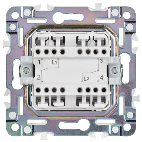 SKANDY Выключатель 2-клавишный проходной 10А SK-V05Gr серый IEK