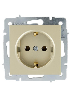 Розетка 1-м СП Vesna с заземл. ПБТ механизм титан LEZARD 742-3788-122B
