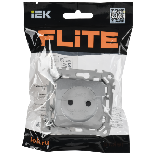 FLITE Розетка без заземления с защитными шторками безвинтовое крепление 10А РСш01-1-ФлА алюминий IEK FLITE Розетка без заземления с защитными шторками безвинтовое крепление 10А РСш01-1-ФлА алюминий IEK