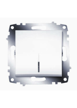 Выключатель 1-кл. 1мод. СП Cosmo 10А IP20 с подсветкой механизм бел. ABB 619-010200-201