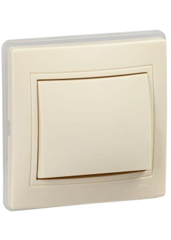 Выключатель 1-кл. СП Кварта ВС10-1-0-ККм-44 10А IP44 крем. IEK KV-V10-10-44-K33