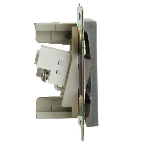 Розетка TV + компьютерная RJ-45 (механизм), серия Катрин, графит, GLS00-7106-06 Розетка TV + компьютерная RJ-45 (механизм), серия Катрин, графит, GLS00-7106-06