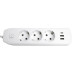 Удлинитель 3-местный c/з 3x1 мм2, 1,8 м, 250В, 10А, 2USB+1Type-C 2,4А, серия Home plus, белый STEKKER HM08-33-02 Удлинитель 3-местный c/з 3x1 мм2, 1,8 м, 250В, 10А, 2USB+1Type-C 2,4А, серия Home plus, белый STEKKER HM08-33-02