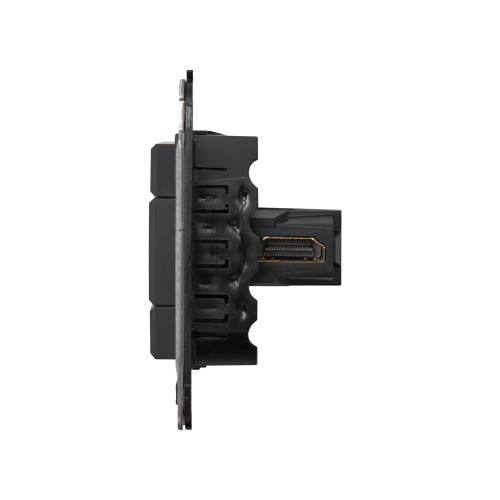 HDMI розетка одинарная в стену, тип А-А, Avanti, черный матовый HDMI розетка одинарная в стену, тип А-А, Avanti, черный матовый