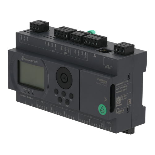 ПЛК S172; 24 VDC; дисплей; 28 IO: 8 DI, 8 DO (6 реле, 2 SSR), 8 AI, 4 AO, 2xRS485, 1xRJ45 ПЛК S172; 24 VDC; дисплей; 28 IO: 8 DI, 8 DO (6 реле, 2 SSR), 8 AI, 4 AO, 2xRS485, 1xRJ45