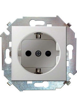 Розетка 1-м СП Simon 15 16А IP20 250В с заземл. винтов. клеммы механизм бел. Simon 1591432-030