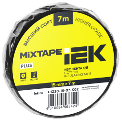 MIXTAPE PLUS Изолента Х/Б 15мм 7м IEK