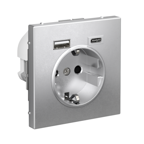ARTGALLERY РОЗЕТКА 16А с 2 USB A+C, 5В/2,4А/3,0А, 2х5В/1,5А, механизм, АЛЮМИНИЙ ARTGALLERY РОЗЕТКА 16А с 2 USB A+C, 5В/2,4А/3,0А, 2х5В/1,5А, механизм, АЛЮМИНИЙ