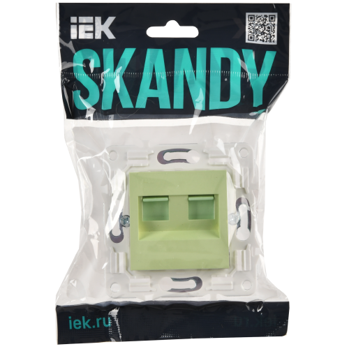 SKANDY Розетка компьютерная двойная RJ45 кат.5E SK-K03G мятный IEK SKANDY Розетка компьютерная двойная RJ45 кат.5E SK-K03G мятный IEK