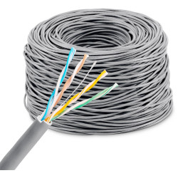 Кабель сетевой KingPrice KP-utp-c5e-0.5mm-cca-305m 1Гбит/с UTP 4 пары cat.5E solid 0.5мм CCA 305м серый