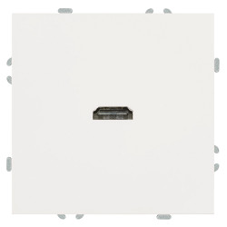 Розетка HDMI 2.0 Type A (механизм), STEKKER, серия Эмили, RST00-5118-01, белый фарфор, soft touch