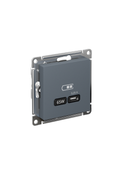ATLASDESIGN USB РОЗЕТКА тип-С 65Вт высокоскор.заряд. QC, PD, механизм, ГРИФЕЛЬ