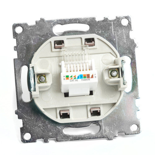 Розетка компьютерная 1-местная RJ-45 (механизм), STEKKER GLS00-7107-04, серия Катрин, шоколад Розетка компьютерная 1-местная RJ-45 (механизм), STEKKER GLS00-7107-04, серия Катрин, шоколад