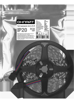 Лента светодиодная/ Лента светодиодная 14.4Вт/м 24В RGB IP20 60 LED/м OLS-5050 5м