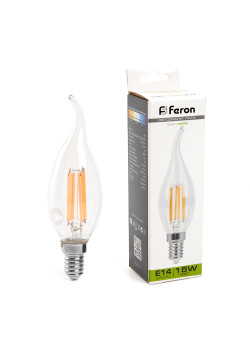 Лампа светодиодная Feron LB-718 Свеча на ветру E14 15W 230V 4000K