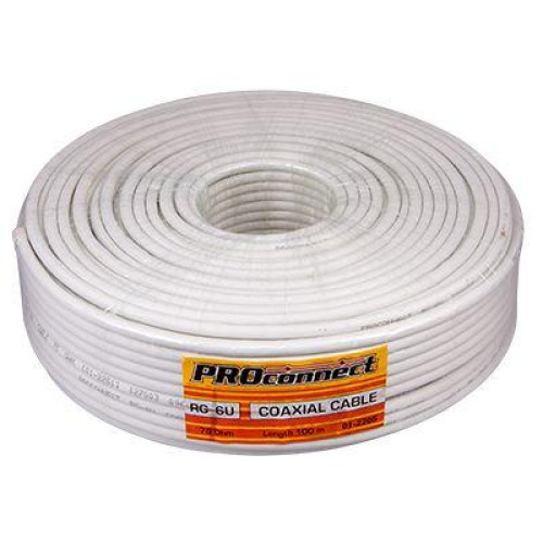Кабель RG-6U+Cu 48проц. 75Ом бел. (м) PROCONNECT 01-2206 Кабель RG-6U+Cu 48проц. 75Ом бел. (м) PROCONNECT 01-2206