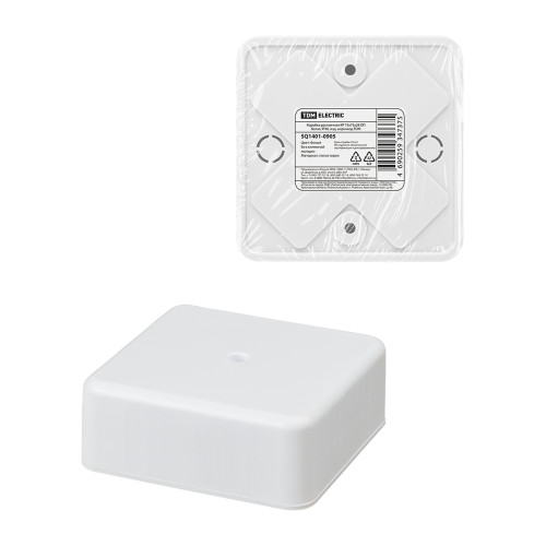 Коробка распаячная КР 75х75х28 ОП белая, IP40, инд. штрихкод TDM