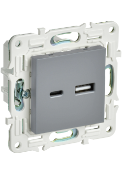 SKANDY Розетка USB A+C 3,1А SK-R14Gr серый IEK