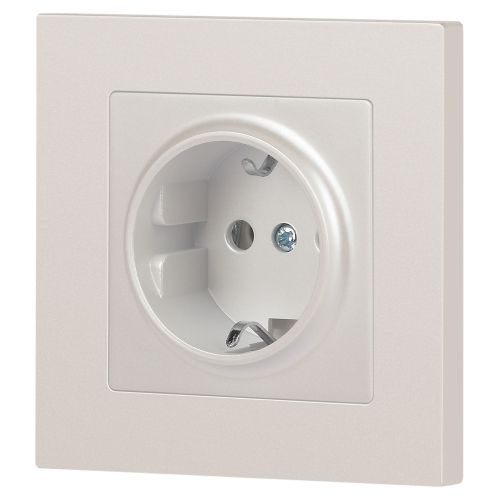 Розетка 1-м СП Accent 6-202-06 16А IP20 250В 2P+E Schuko перламутр. Intro Б0063695 Розетка 1-м СП Accent 6-202-06 16А IP20 250В 2P+E Schuko перламутр. Intro Б0063695