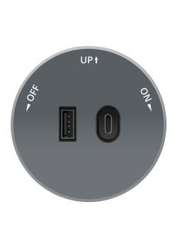 MULTITRACK Розетка 2хUSB (тип А+С) 18 Вт, 5 В/3 А ГРАФИТ