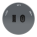 MULTITRACK Розетка 2хUSB (тип А+С) 18 Вт, 5 В/3 А ГРАФИТ