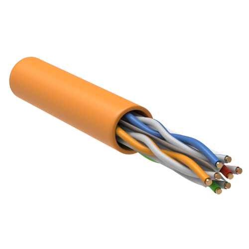 ITK Витая пара U/UTP кат.6A 4х2х23AWG solid LSZH нг(А)-HF оранжевый (305м)