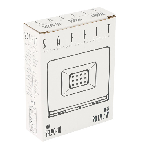 Светодиодный прожектор SAFFIT SFL90-10 IP65 10W 6400K черный Светодиодный прожектор SAFFIT SFL90-10 IP65 10W 6400K черный