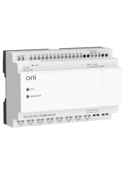 ПЛК 410 Модуль ЦПУ 8 DI 6 UI (0-10 В/DI) 8 RO 12В-24В DC или 24В AC с Ethernet портом без экрана ONI