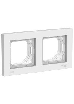 ATLASDESIGN AQUA 2-постовая РАМКА, IP44, БЕЛЫЙ