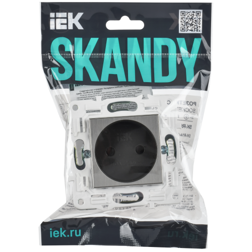 SKANDY Розетка без заземления без защитных шторок 10А SK-R02N металл никель IEK SKANDY Розетка без заземления без защитных шторок 10А SK-R02N металл никель IEK