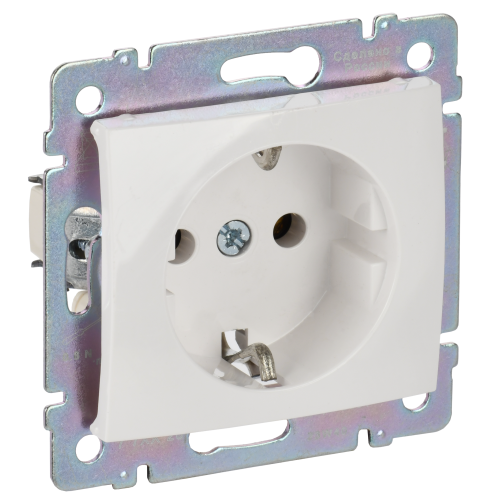 VALENA DIY Розетка 1-местная с заземлением без защитных шторок 16А белый
