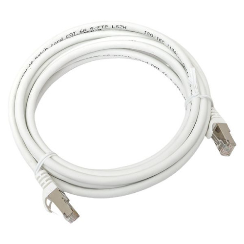 Патч-корд TERACOM CS Cat.6A экран. S/FTP LSZH белый (3,0м)