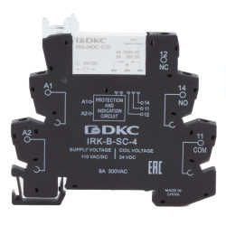 Реле интерфейсное, 1CO, ком. ток 6А, AgSnO2, напряжение 110V AC/DC, винтовые клеммы.