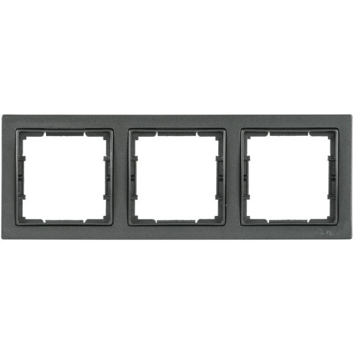 Рамка 3-м BOLERO Q1 РУ-3-БА квадрат. антрацит IEK EMB32-K95-Q1