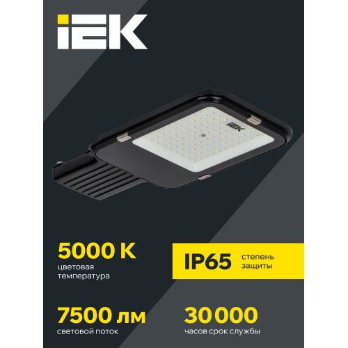 Светильник светодиодный консольный ДКУ 1013-75Д 5000К IP65 IEK