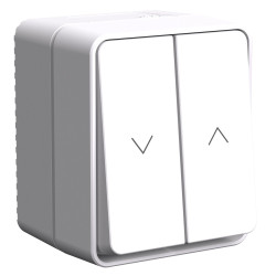 ATLASDESIGN PROFI IP54 О/У 2-клавишный ВЫКЛЮЧАТЕЛЬ ДЛЯ ЖАЛЮЗИ, сх.4, 10А, БЕЛЫЙ