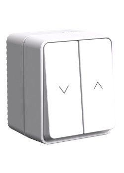 ATLASDESIGN PROFI IP54 О/У 2-клавишный ВЫКЛЮЧАТЕЛЬ ДЛЯ ЖАЛЮЗИ, сх.4, 10А, БЕЛЫЙ