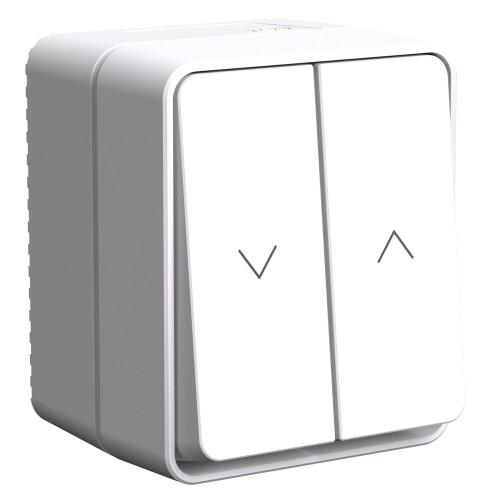 ATLASDESIGN PROFI IP54 О/У 2-клавишный ВЫКЛЮЧАТЕЛЬ ДЛЯ ЖАЛЮЗИ, сх.4, 10А, БЕЛЫЙ