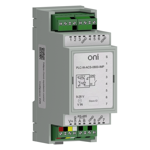 ПЛК W. Расширение входов/выходов по Modbus RTU 8 DI ONI