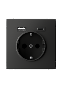 ARTGALLERY РОЗЕТКА 16А с 2 USB A+C, 5В/2,4А/3,0А, 2х5В/1,5А, механизм, БАЗАЛЬТ
